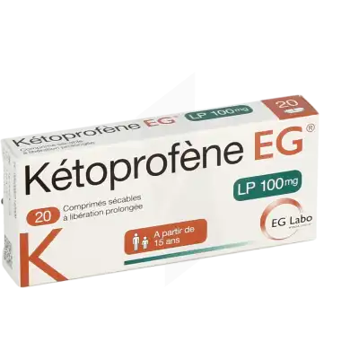 Ketoprofene Eg Lp 100 Mg, Comprimé Sécable à Libération Prolongée à Sèvres