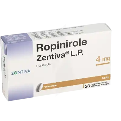 Ropinirole Zentiva Lp 4 Mg, Comprimé Pelliculé à Libération Prolongée à Bordeaux