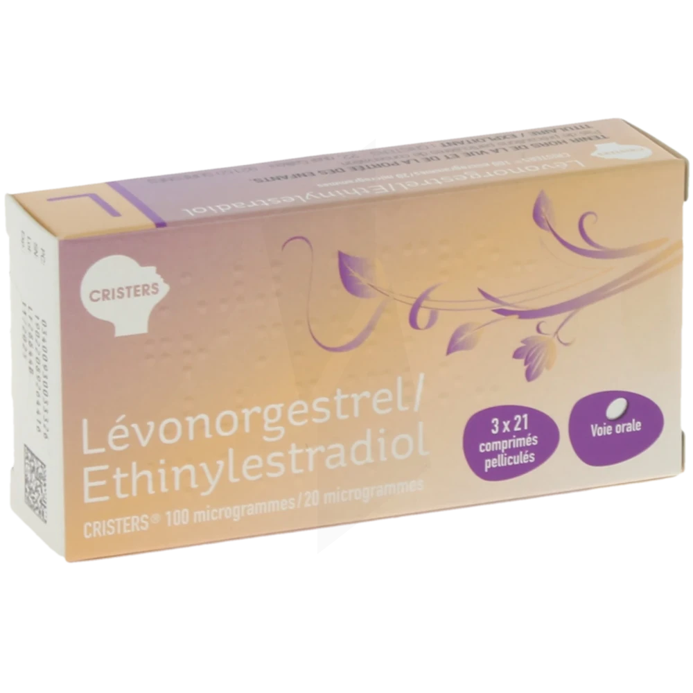 Levonorgestrel/ethinylestradiol Cristers 100 Microgrammes/20 Microgrammes, Comprimé Pelliculé