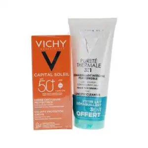 Acheter Vichy Capital Soleil Crème Onctueuse Protectrice SPF50+ T/50ml + Démaquillant à Voiron