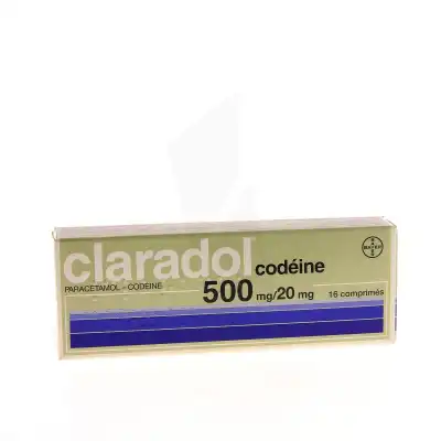 CLARADOL CODEINE 500 mg/20 mg, comprimé