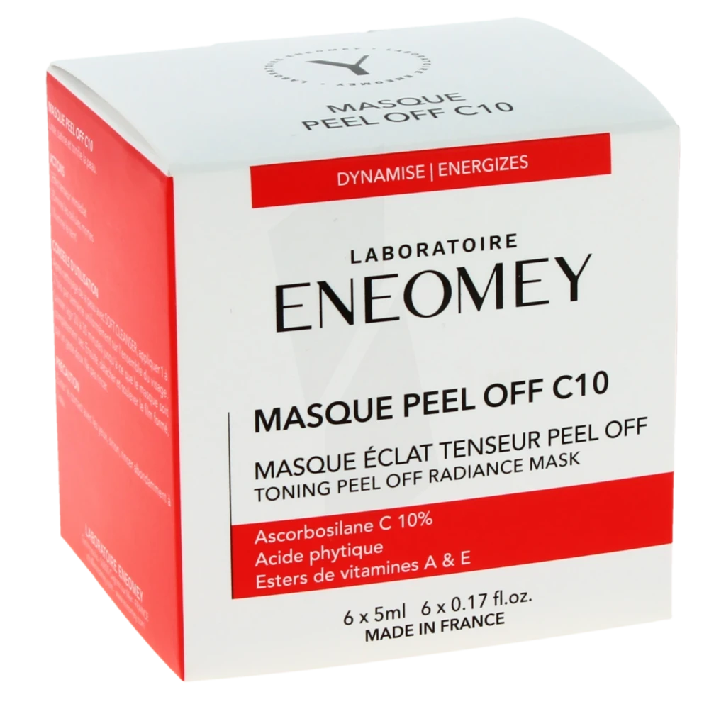 Eneomey Masque Peel Off C10 Masque éclat Tenseur 6 Monodoses/5ml