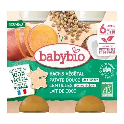 Babybio Alimentation infantile Hachis végétal 2Pots/200g