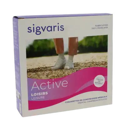 Sigvaris Active Loisirs Chaussette Classe 2 Femme Rose Pêche Long S à BOURG-SAINT-MAURICE