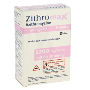 Zithromax 40 Mg/ml Enfants, Poudre Pour Suspension Buvable