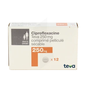 Ciprofloxacine Teva 250 Mg, Comprimé Pelliculé Sécable