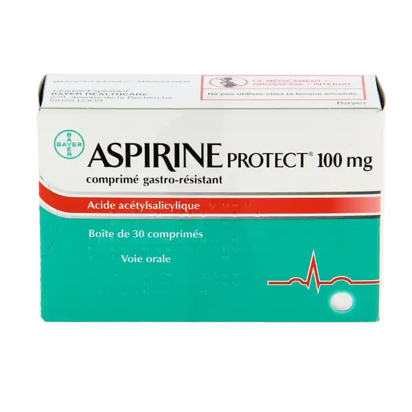 Aspirine Protect 100 Mg, 30 Comprimés Gastro-résistant