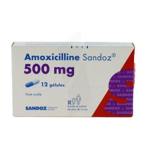 Amoxicilline Sandoz 500 Mg, Gélule