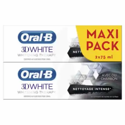 Oral B 3d White Whitening Therapy Dentifrice Charbon Nettoyage Intense 2t/75ml à Le havre