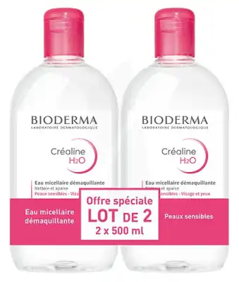 CREALINE H2O Solution micellaire nettoyante apaisante sans parfum 2Fl/500ml