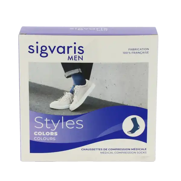 Sigvaris Styles Colors Chaussettes  Homme Classe 2 Noir Medium Normal