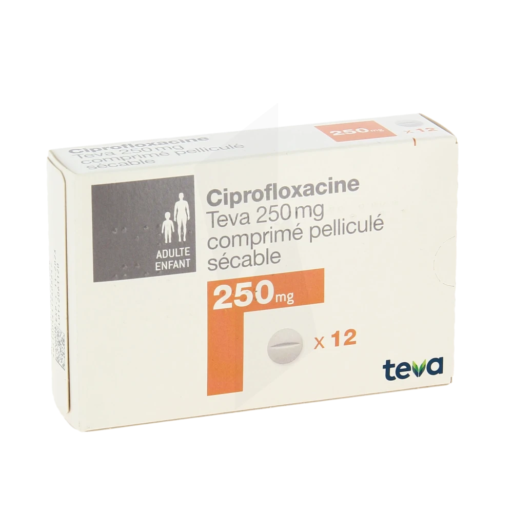 Ciprofloxacine Teva 250 Mg, Comprimé Pelliculé Sécable