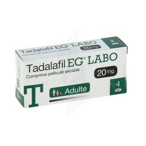 Tadalafil Eg Labo 20 Mg, Comprimé Pelliculé Sécable