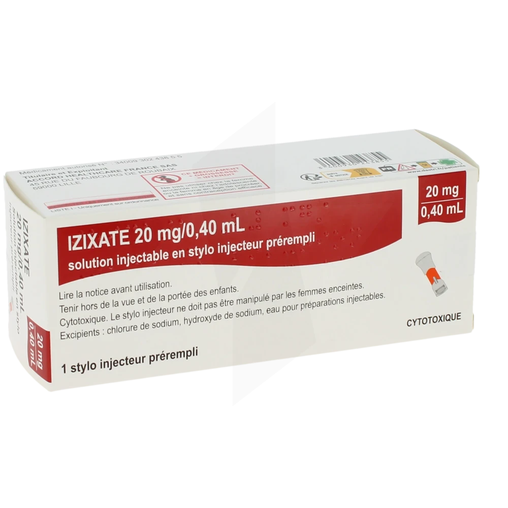 Izixate 20 Mg/0,40 Ml, Solution Injectable En Stylo Injecteur Prérempli