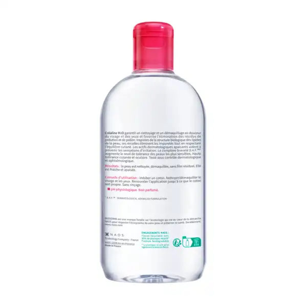Crealine H2o Solution Micellaire Nettoyante Apaisante Sans Parfum Fl/500ml