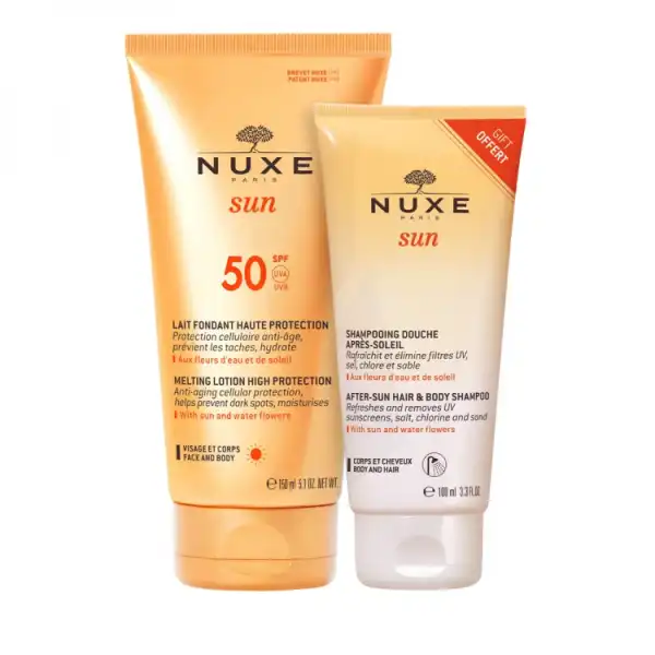 Nuxe Sun Spf50 Lait Fondant Haute Protection T/150ml+ Shamp Douche Ap Sol