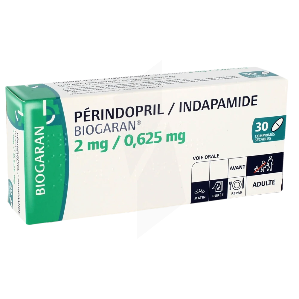 Perindopril/indapamide Biogaran 2 Mg/0,625 Mg, Comprimé Sécable