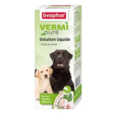 Beaphar Vermipure solution liquide spécial hygiène digestive pour Chiots et Chiens 50ml