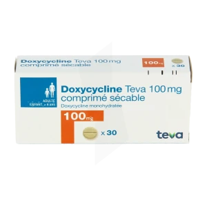Doxycycline Teva 100 Mg, Comprimé Sécable