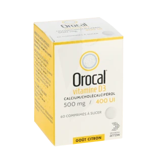 Orocal Vitamine D3 500 Mg/400 U.i., Comprimé à Sucer  Fl/60