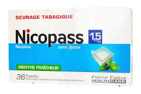 Nicopass 1,5 Mg Sans Sucre Menthe Fraicheur, Pastille édulcorée à L'aspartam Et à L'acésulfame Potassique à Tours