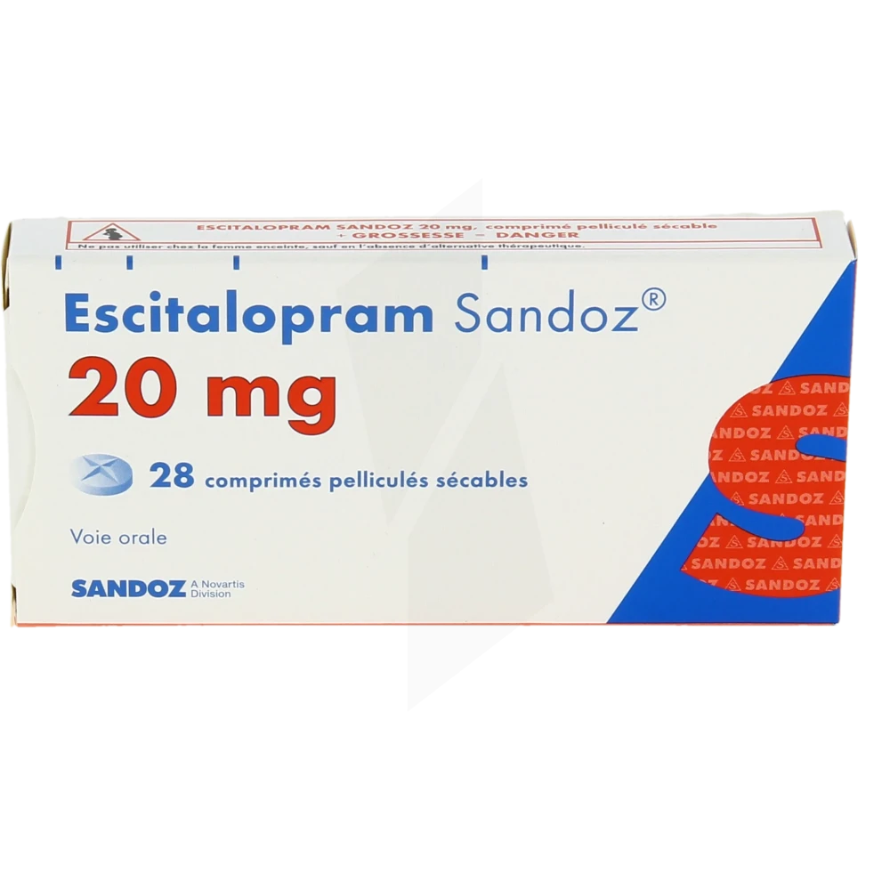 Pharmacie Du Canton - Médicament Escitalopram Sandoz 20 Mg ...