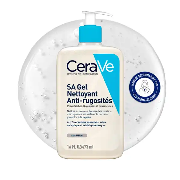 Cerave Sa Anti-rugosités Gel Nettoyant Sa Anti-rugosités Pour Les Peaux Sèches Et Rugueuses Flacon Pompe/473ml