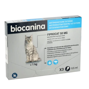 Biocanina Fiprocat 50mg Solution Pour Spot-on 3 Pipettes/0,5ml