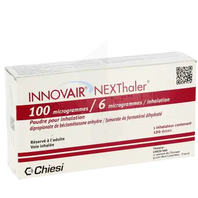 Innovair Nexthaler 100 Microgrammes/6 Microgrammes Par Inhalation, Poudre Pour Inhalation à Nice