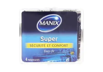 Manix Super Préservatif Avec Réservoir Lubrifiés B/4 à Bordeaux