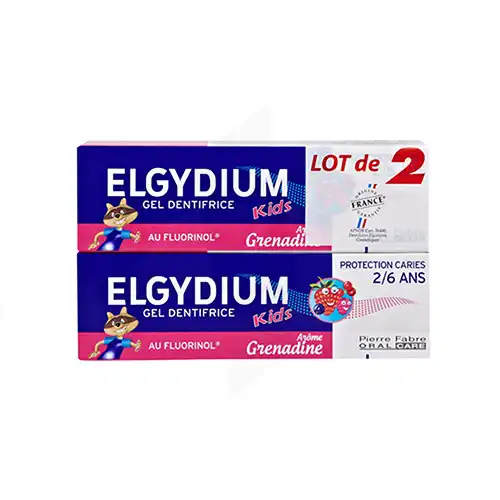 Elgydium Kids Protection Caries Gel Dentifrice Grenadine 2-6ans 2 T/50ml