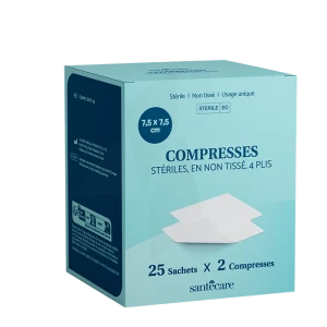 Santecare Compresse St N Tiss 7,5 X 7,5 25sachet De 2