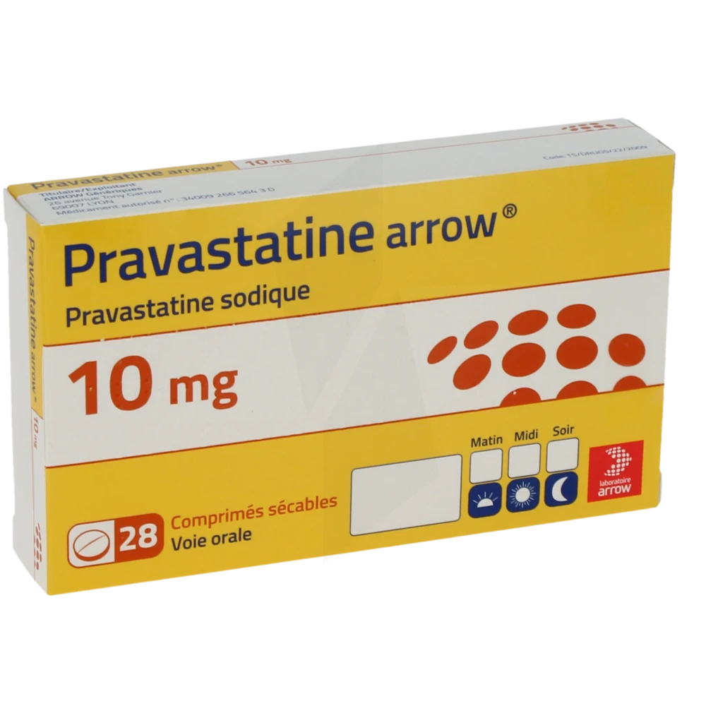 Pravastatine Arrow 10 Mg, Comprimé Sécable