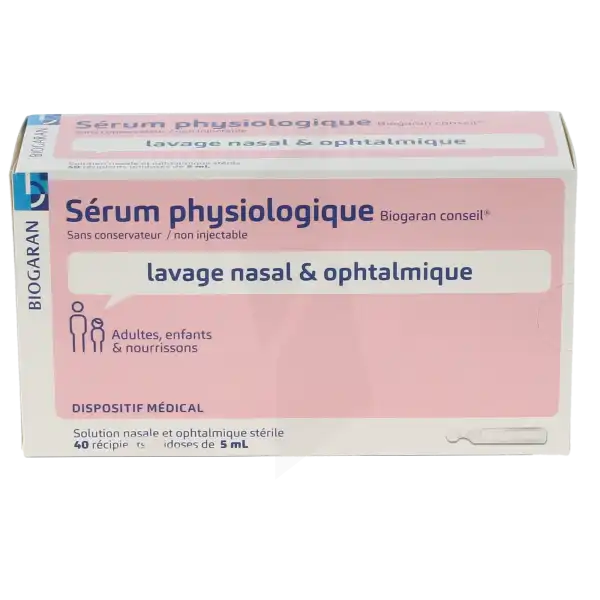 Biogaran Conseil Sérum Physiologique Solution 40 Unidoses/5ml