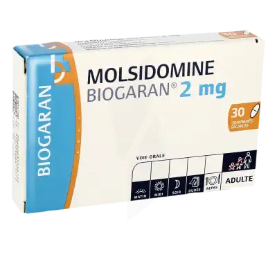 MOLSIDOMINE BIOGARAN 2 mg, comprimé sécable