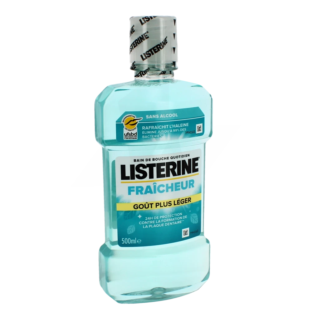 Listerine Fraicheur Bain Bouche Goût Plus Léger Fl/500ml