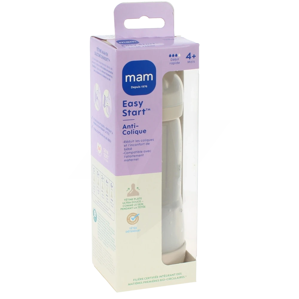 Mam Easy Start Nature Biberon Tétine Débit 3 Sable 320ml