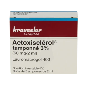 Aetoxisclerol 3% (60 Mg/2 Ml), Solution Injectable