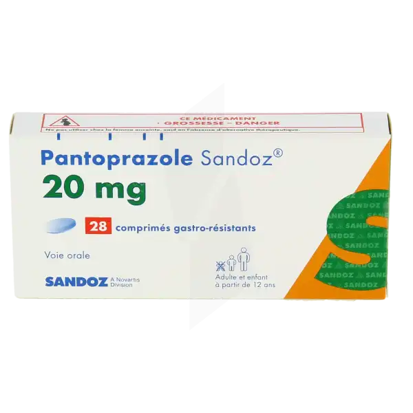 Pantoprazole Sandoz 20 Mg, Comprimé Gastro-résistant