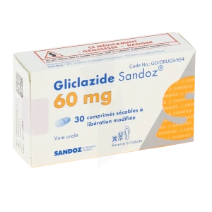 Gliclazide Sandoz 60 Mg, Comprimé Sécable à Libération Modifiée