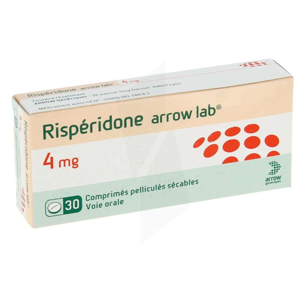 Risperidone Arrow Lab 4 Mg, Comprimé Pelliculé Sécable