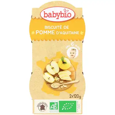 Babybio Aliment Infant Biscuité Pomme 2bols/120g à Saint-Vallier
