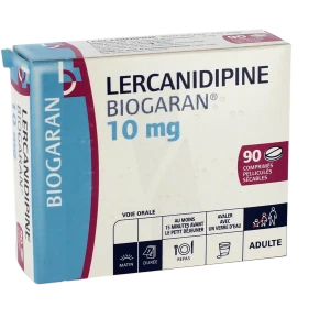 Lercanidipine Biogaran 10 Mg, Comprimé Pelliculé Sécable