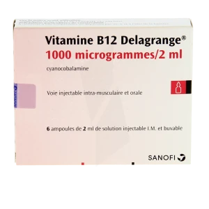 Vitamine B12 Delagrange 1000 µg/2 Ml, Solution Injectable (im) Et Buvable