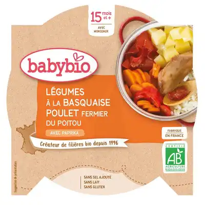 Babybio Assiette Légumes Basquaise Poulet Paprika à BIGANOS