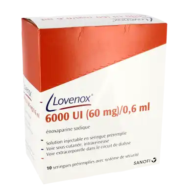 LOVENOX 6 000 UI (60 mg)/0,6 ml, solution injectable en seringue préremplie