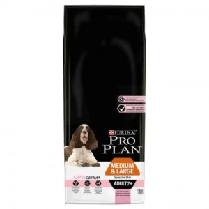 Pro Plan - Croquettes Optiderma Medium & Large Adult 7+ Sensitive Skin Saumon Pour Chien Senior - 14kg