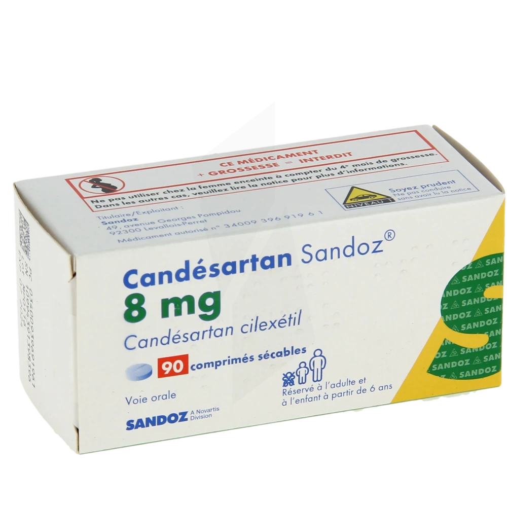 Candesartan Sandoz 8 Mg, Comprimé Sécable