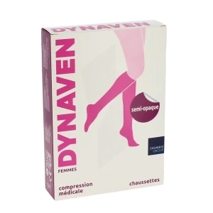 Sigvaris Dynaven Semi-opaque Chaussette Pied Ouvert Classe 2 Femme Beige Normal Xl