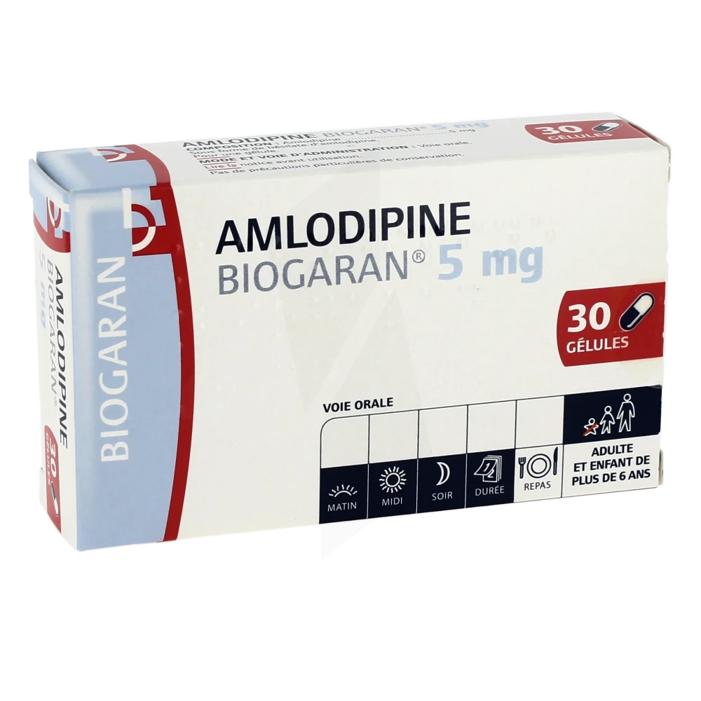 Amlodipine Biogaran 5 Mg, Gélule